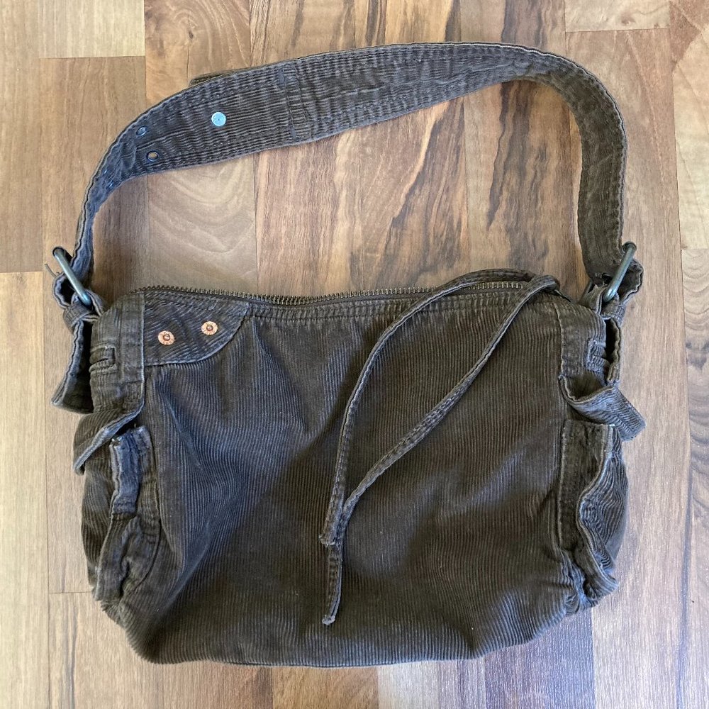 Vintage GAP Brown Corduroy Shoulder Bag EUC Y2K